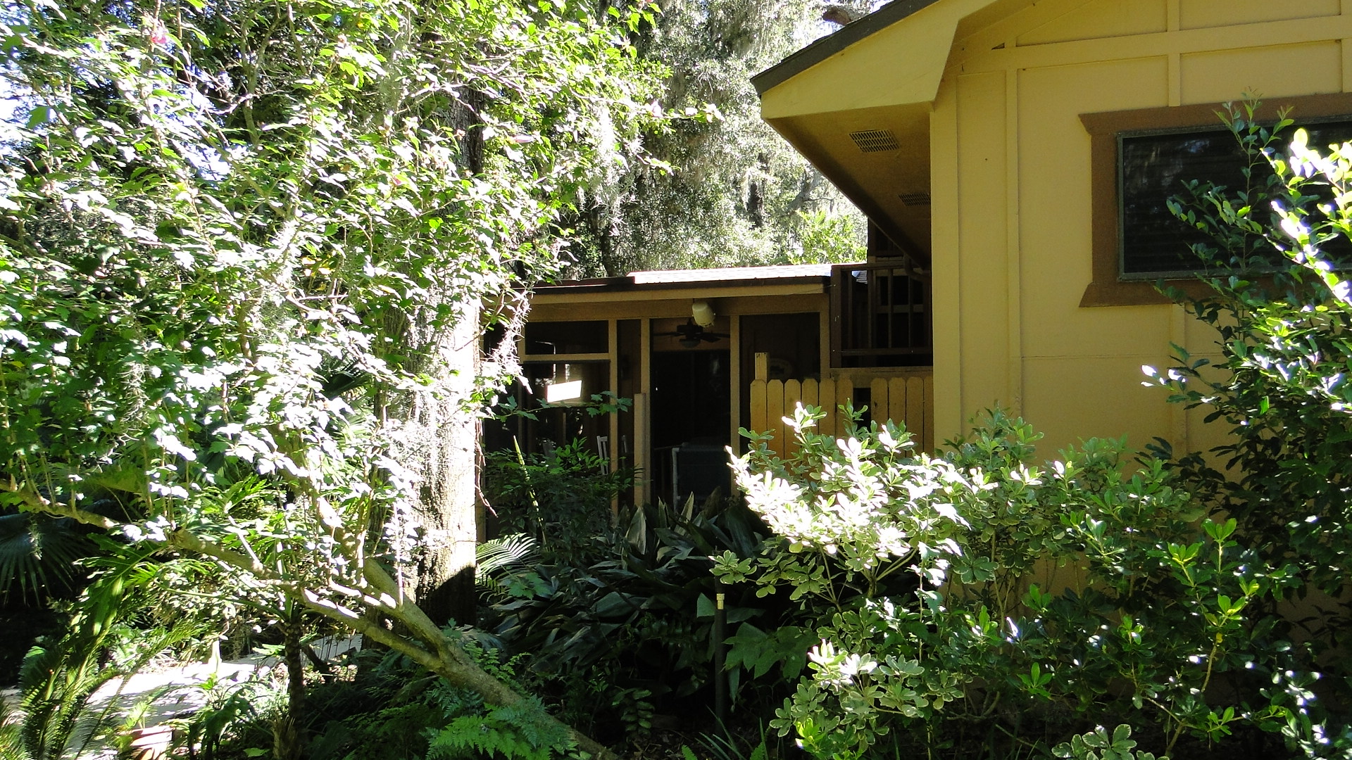 This view shows the existing screen room beyond before the construction.