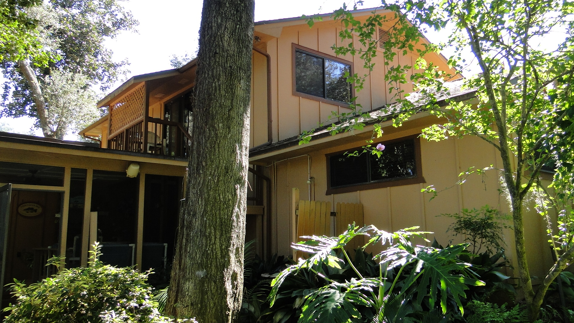 The rear of the existing residence before construction.