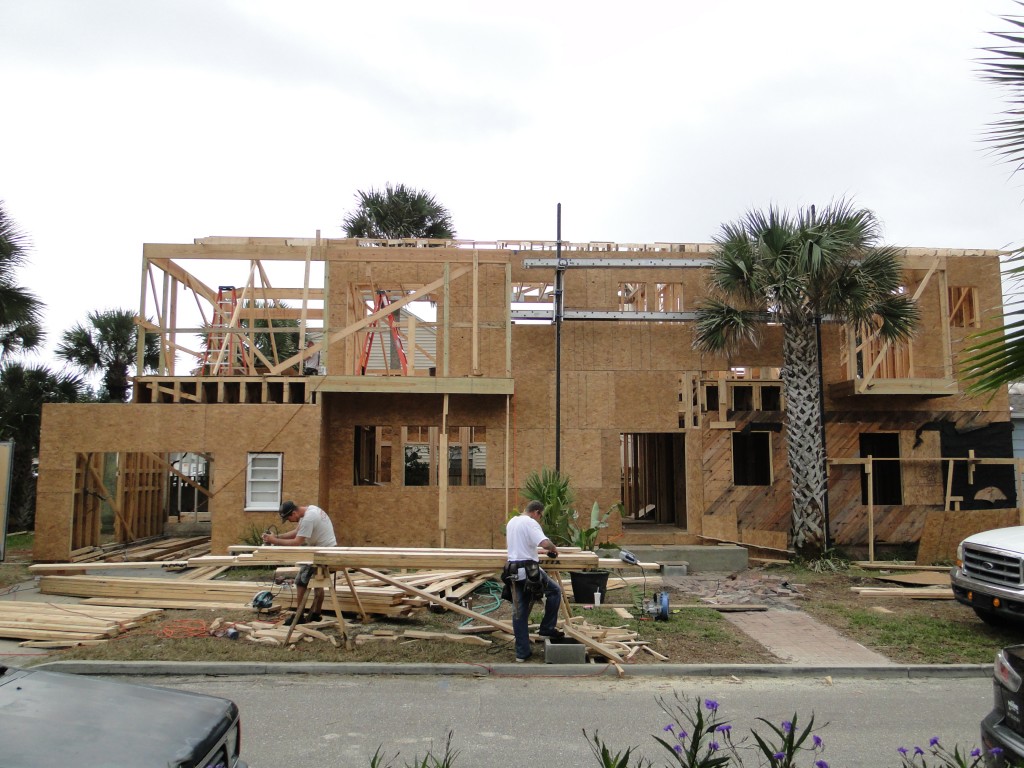 The Single Floor Roof Structure Is Removed And The New Second Floor Framing Has Begun