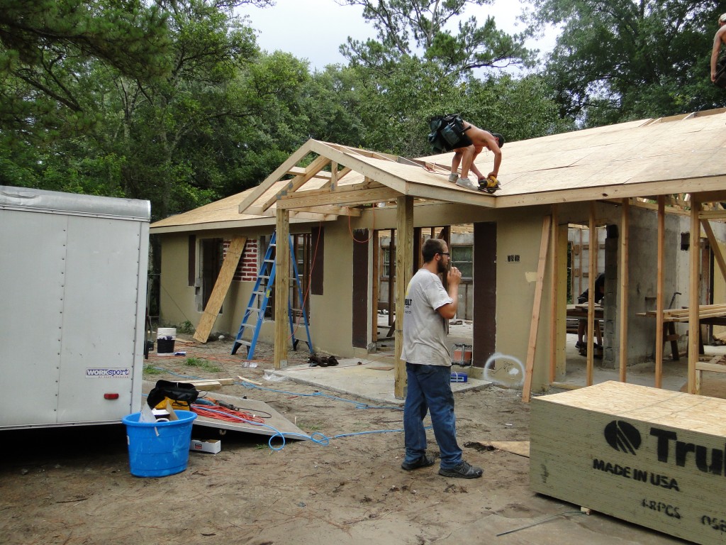 Decking The New Roof Trusses