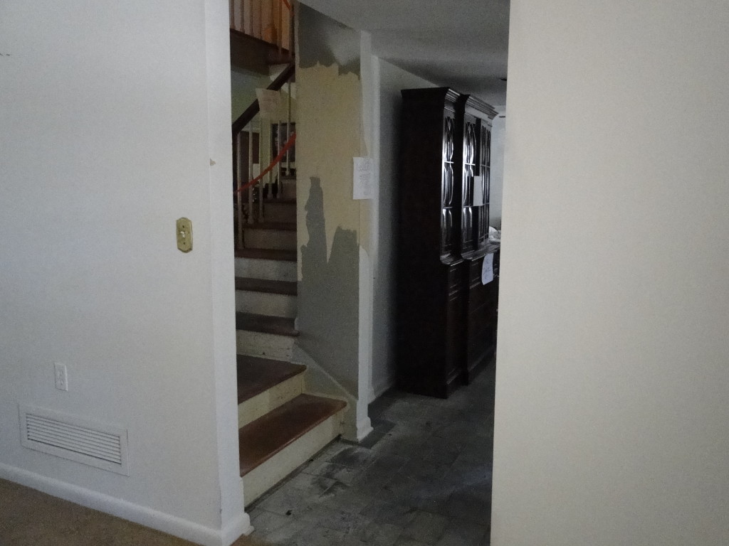 The old foyer low ceiling and stairs!